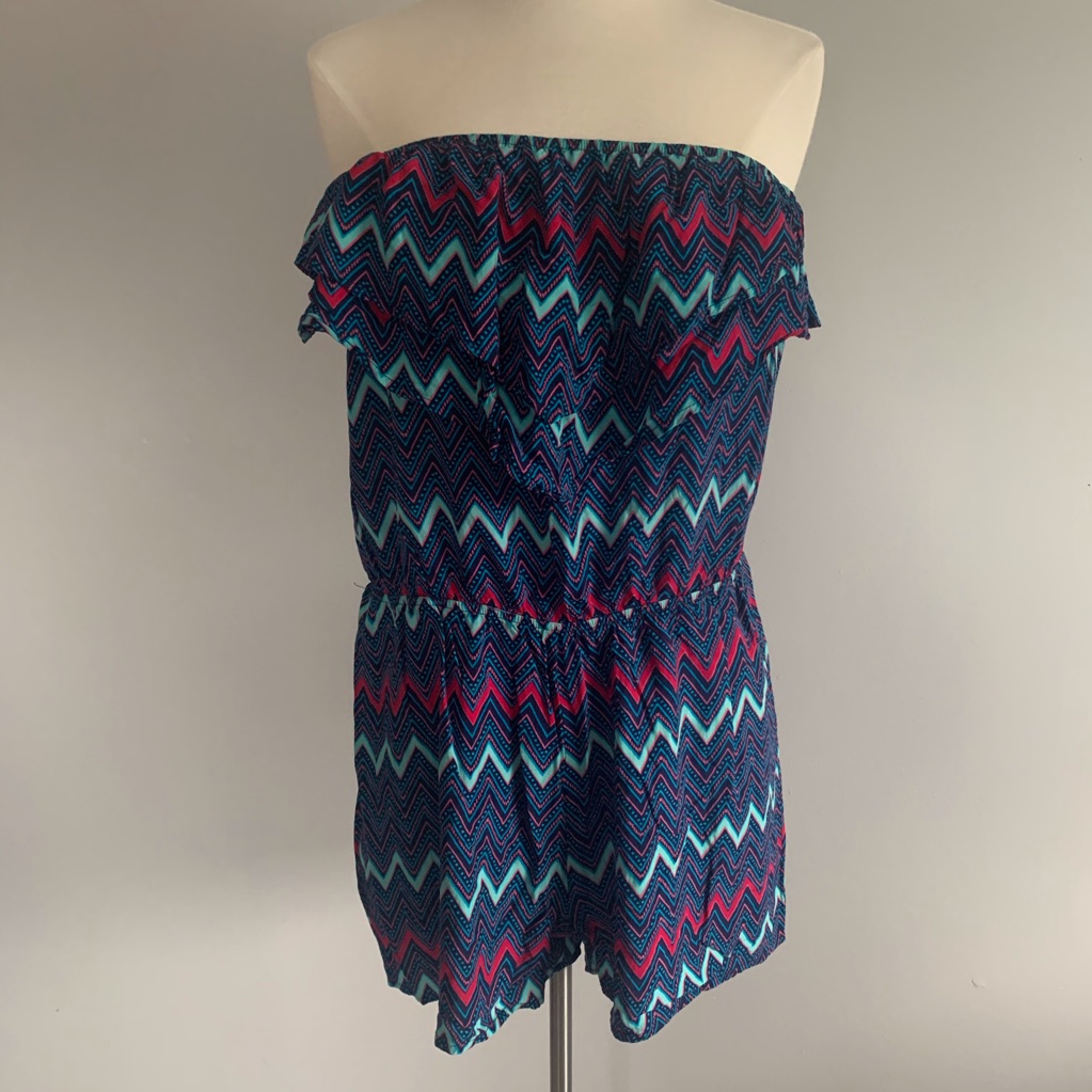 Strapless Patterned Romper